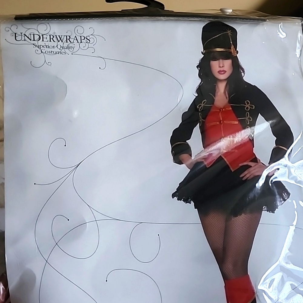 Halloween costume March On. Red, black and gold